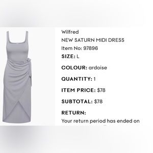 Aritzia Wilfred New Saturn Midi Dress - Wrap Dress - Lavender Grey colour